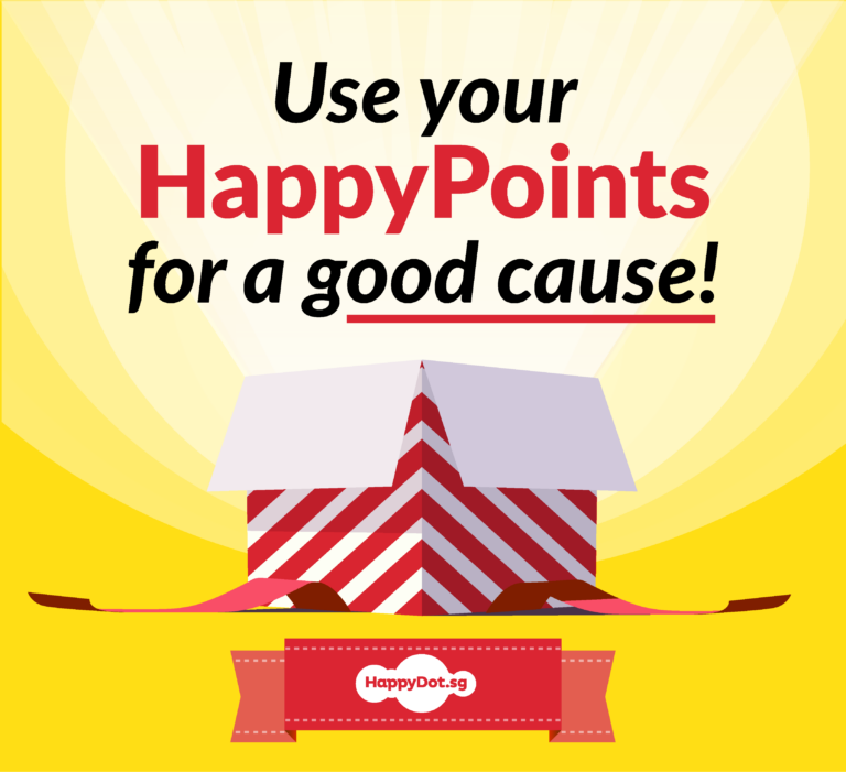 use your happy points for a good cause